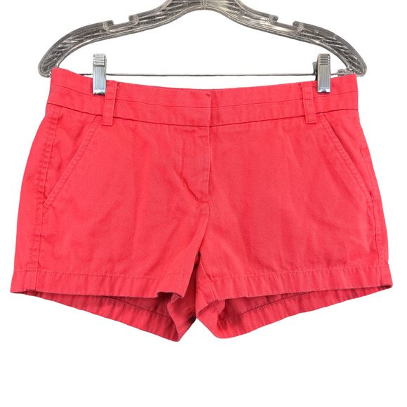 J. Crew Womens Chino Shorts Pink Size 2 Slash Pockets Cotton - Picture 1 of 11